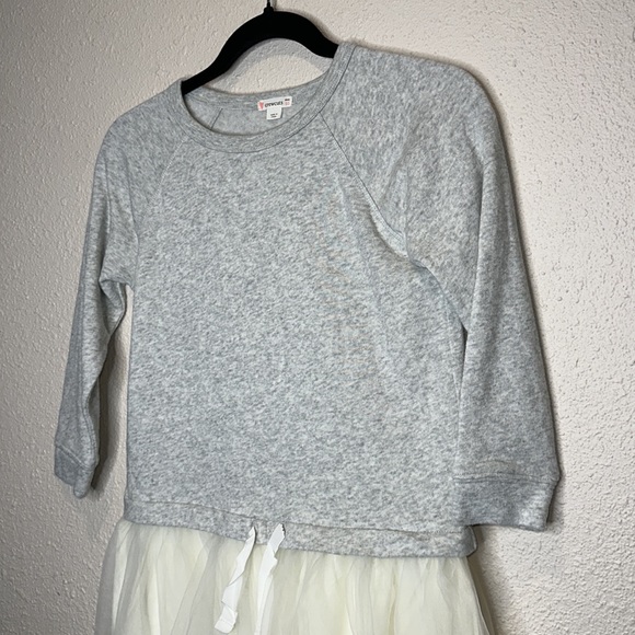 Crewcuts girls size 10 light gray sweatshirt tutu dress - Picture 2 of 5